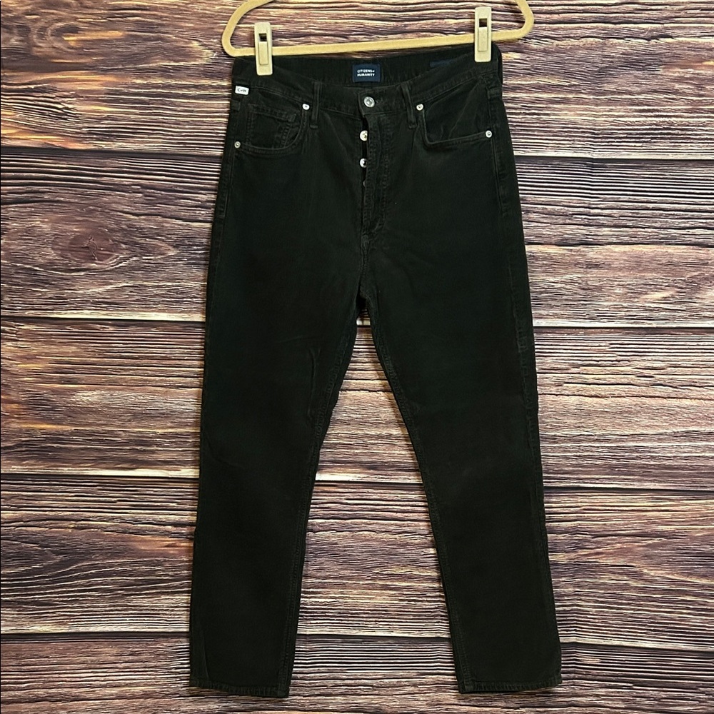 Citizens of Humanity Jolene Corduroy Black Jeans | butterfly button up | Size 28